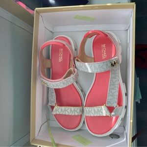 Michael Kors Pink and Silver Sandals